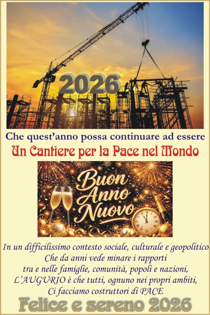 Auguri di un buon 2026 per costruire la Pace